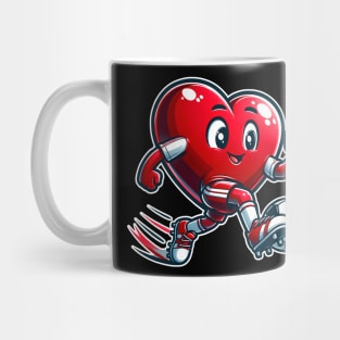 Valentine's Day Heart Soccer Player Team Sports Mug